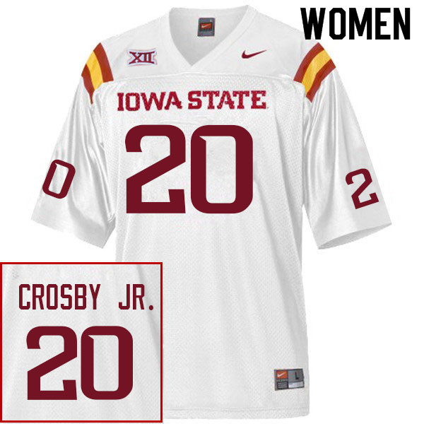 Women #20 Terrell Crosby Jr. Iowa State Cyclones College Football Jerseys Sale-White - Click Image to Close